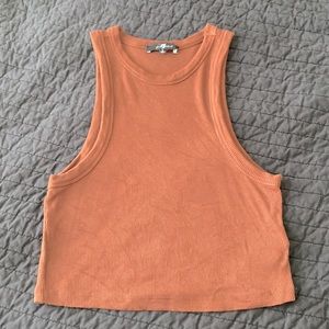Brown Ribbed 7 For All Mankind Tank